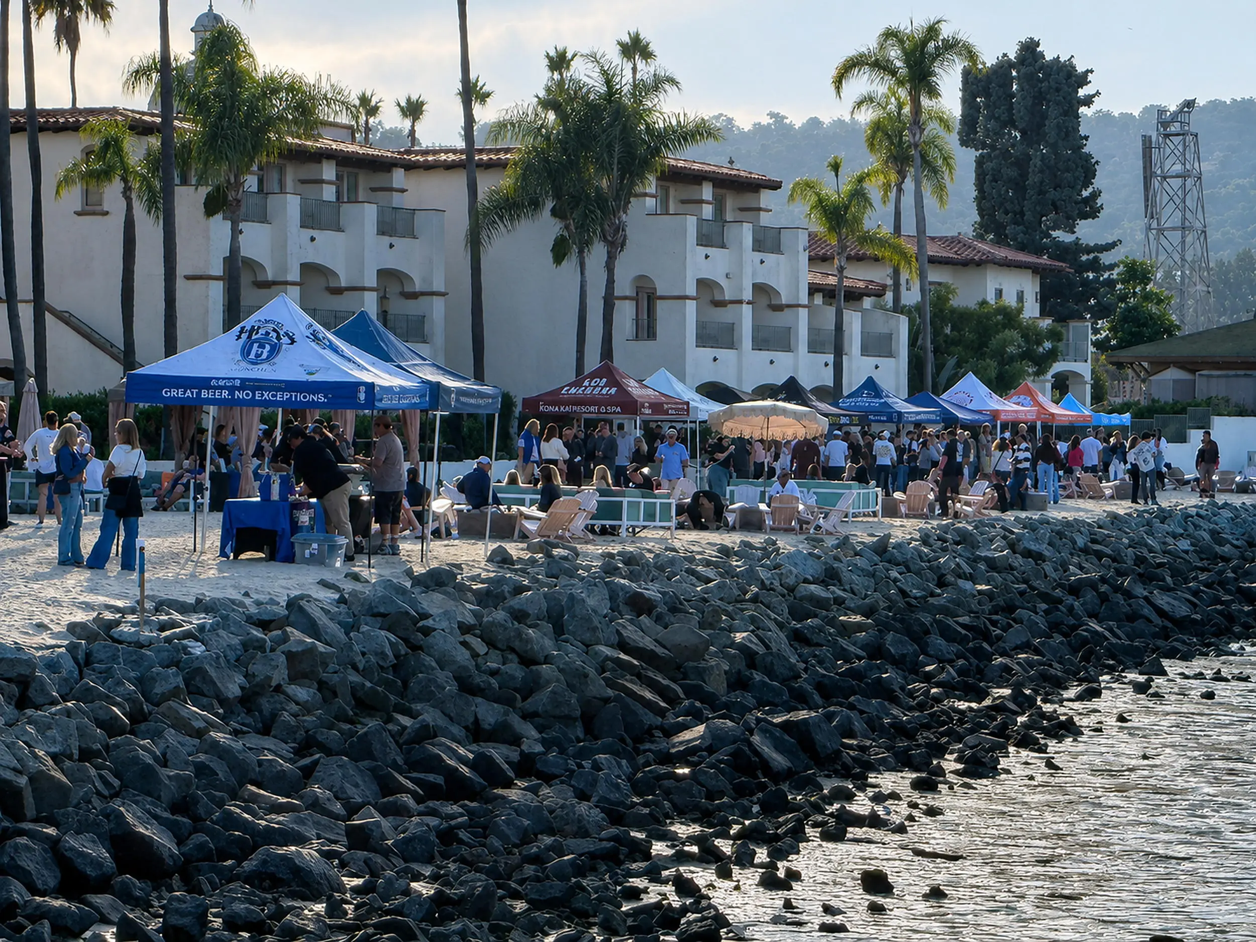Beachfront craft beer festival featuring the Kona Kai Resort & Spa tent, part of the San Diego resort's event and hospitality presence